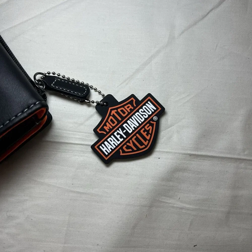 New Harley-Davidson Leather Travel Tech Tri-fold Organizer Mens Wallet